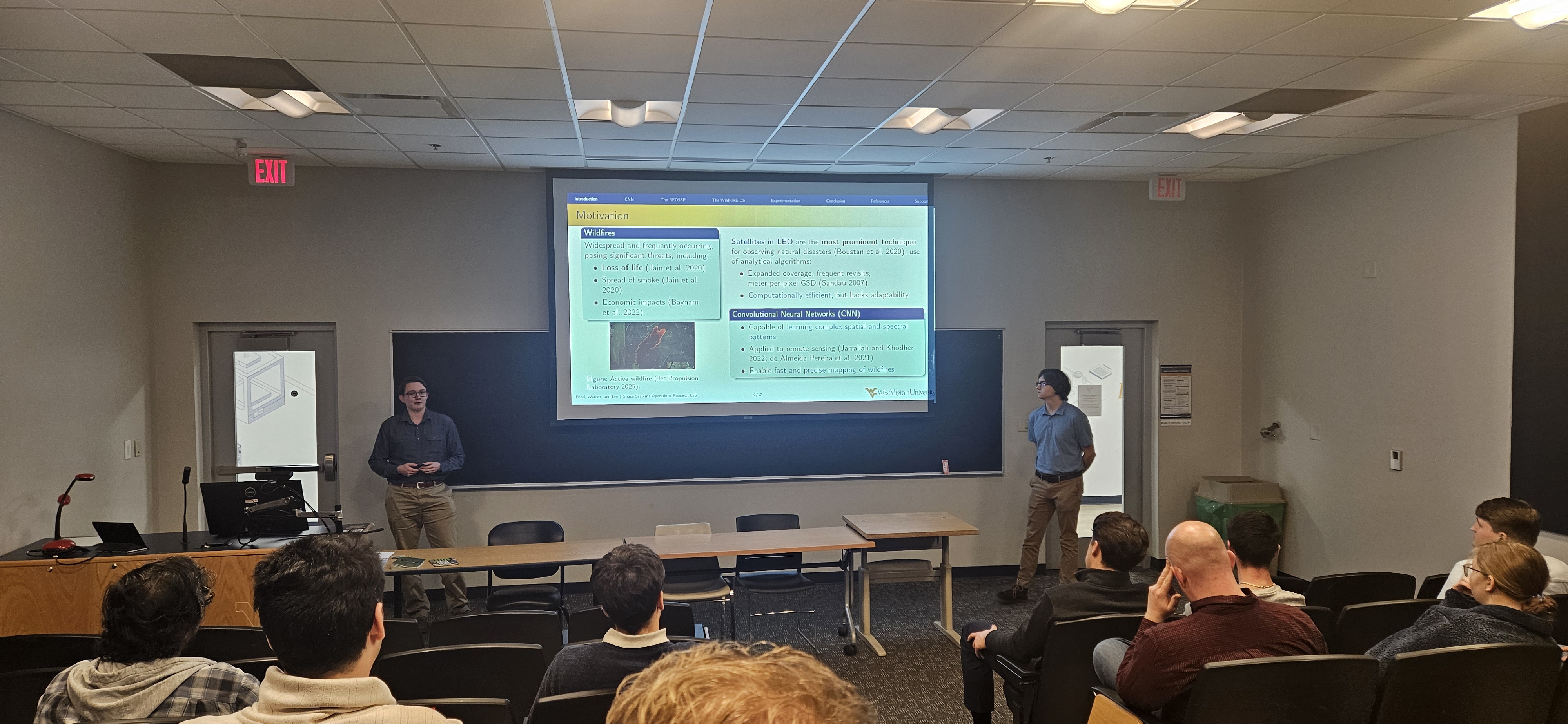 Brycen and Josh presenting at the Space Systems & Operations Research Symposium (Dec 2025)