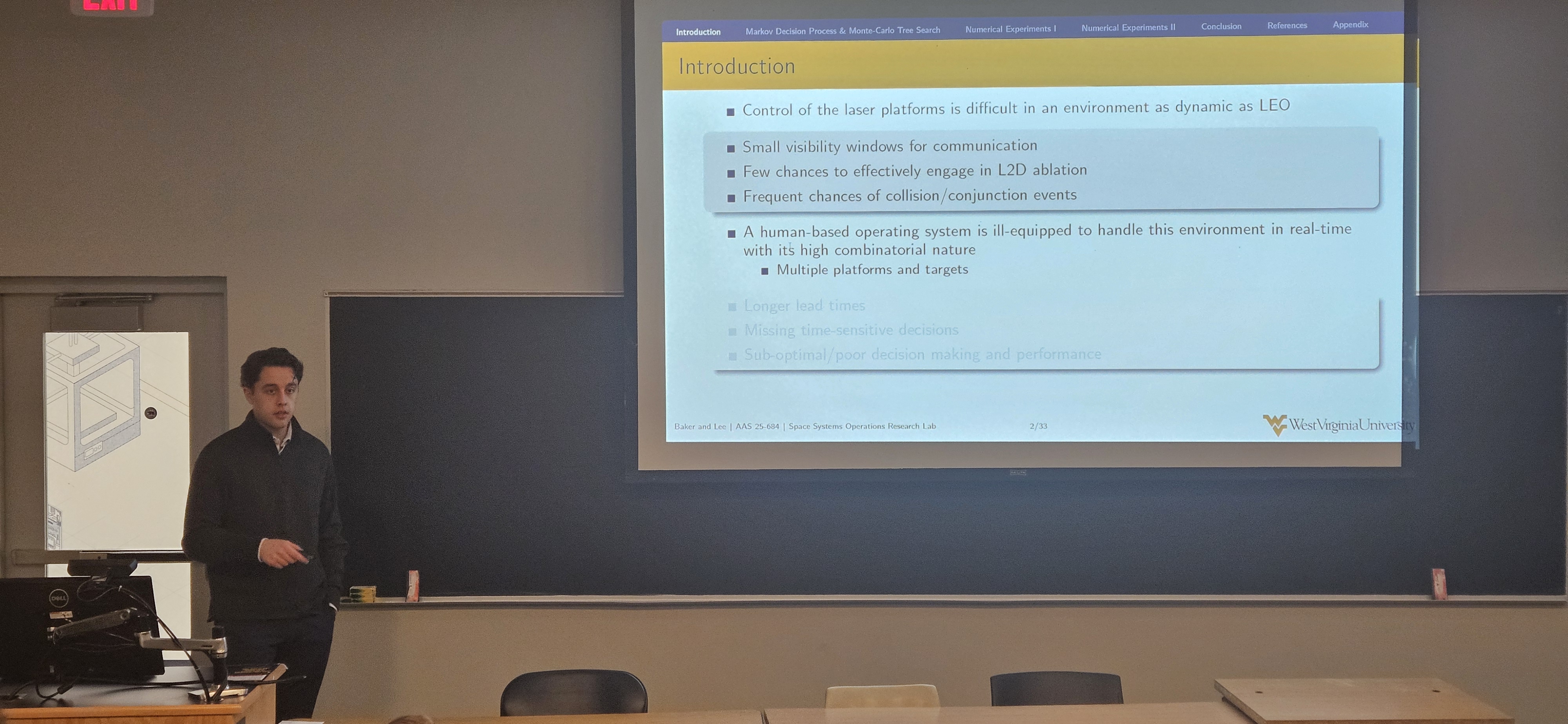 Gavin presenting at the Space Systems & Operations Research Symposium (Dec 2025)
